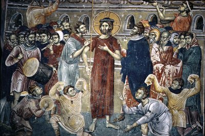 La derisione di Cristo, 1316-18 da Astrapas and Eutychios